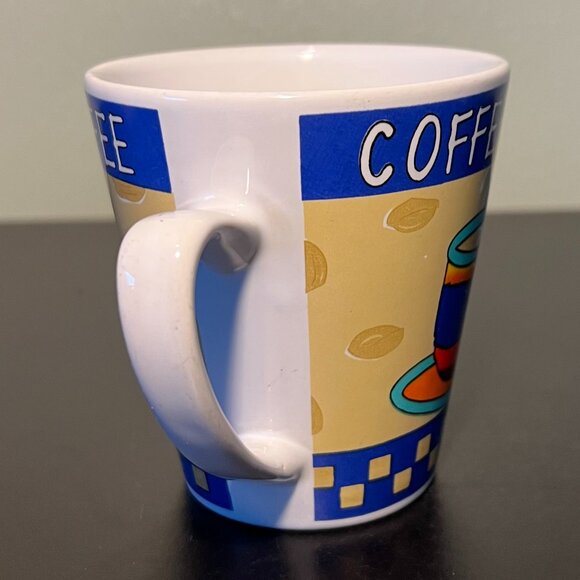 Pair of LATTE & COFFEE Mugs with Café Graphics in Eye-Popping Electric Colors - Picture 8 of 11